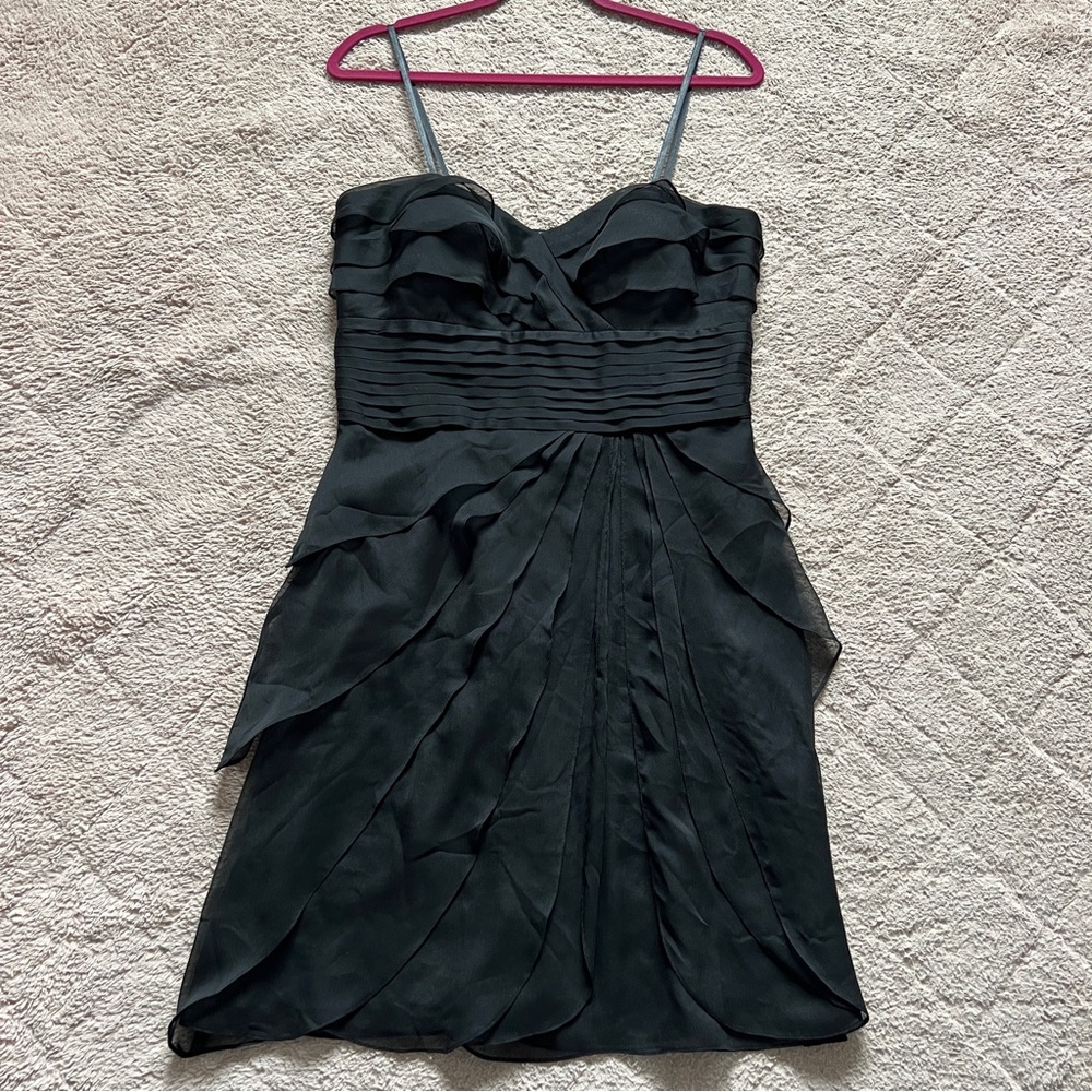 Adrianna Papell Tiered Mini Cocktail Dress Wedding Guest Homecoming Sz 10